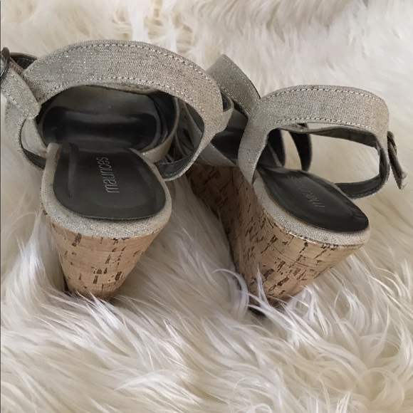 Taupe Studded Wedges - Picture 3 of 4